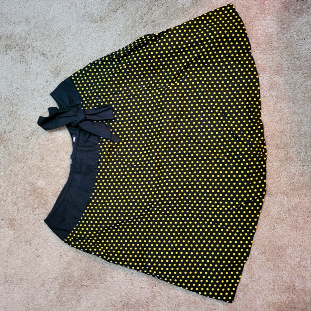 Hot Topic Black and Yellow Polka Dot E-Girl Skirt